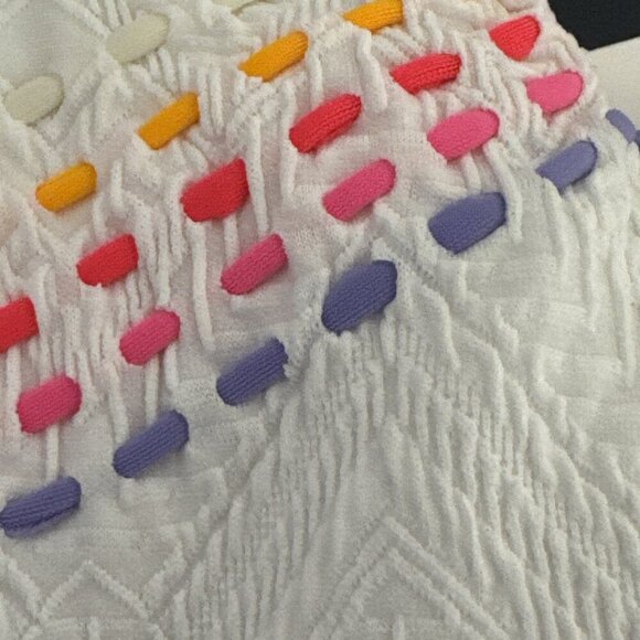 Hula Honey Juniors S Textured Bikini Swim Top White Multi NWT - Picture 16 of 16